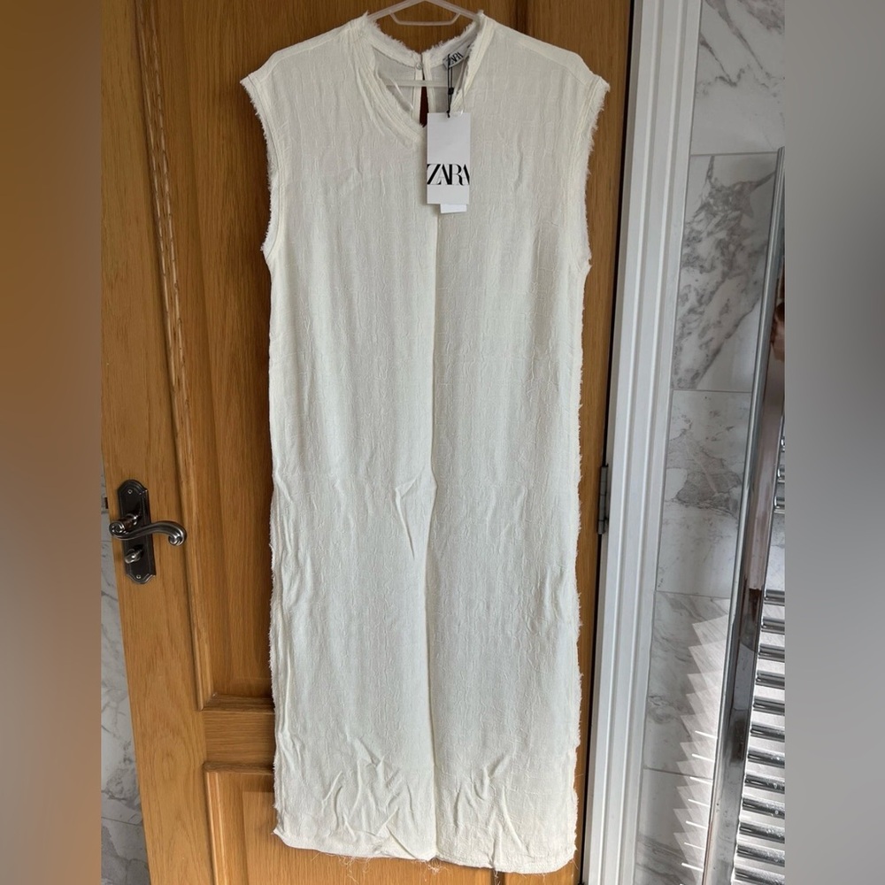 ZARA Cream Sleeveless Maxi Dress
